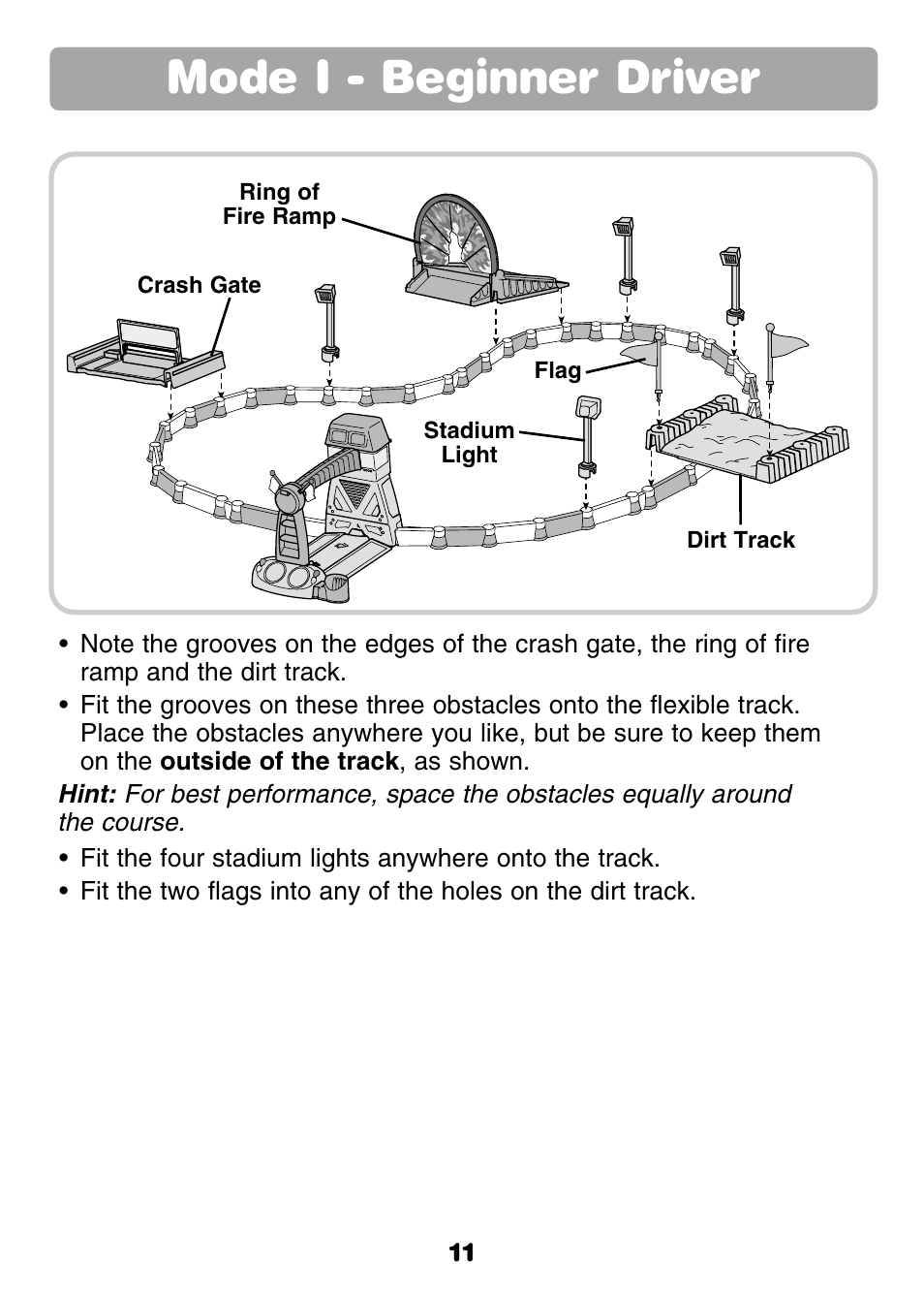 Mode i - beginner driver | Fisher-Price GROW WITH ME RC RALLY 77306 User Manual | Page 11 / 24