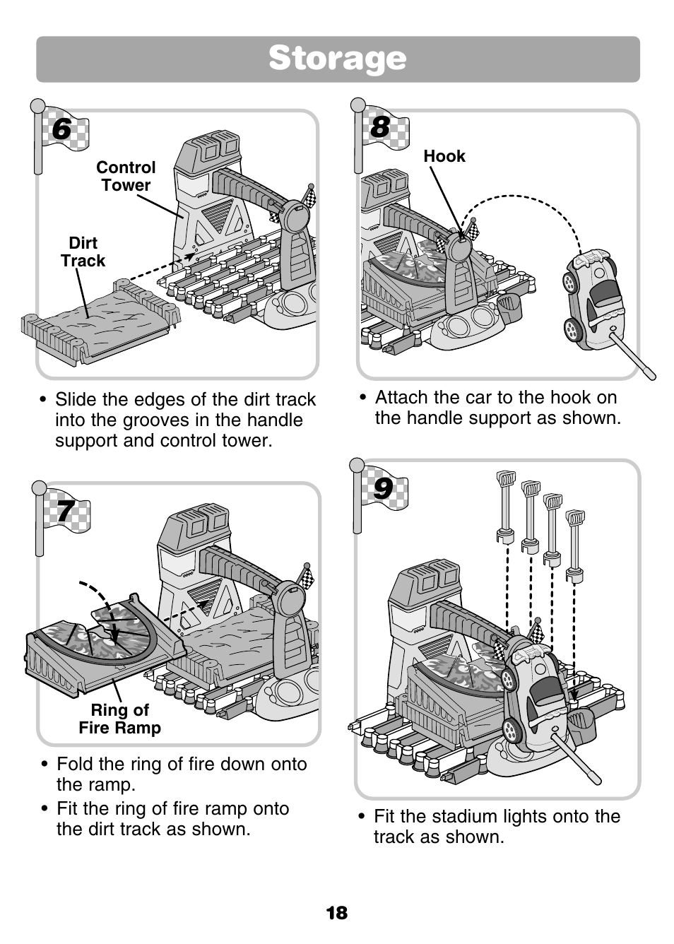 Storage | Fisher-Price GROW WITH ME RC RALLY 77306 User Manual | Page 18 / 24