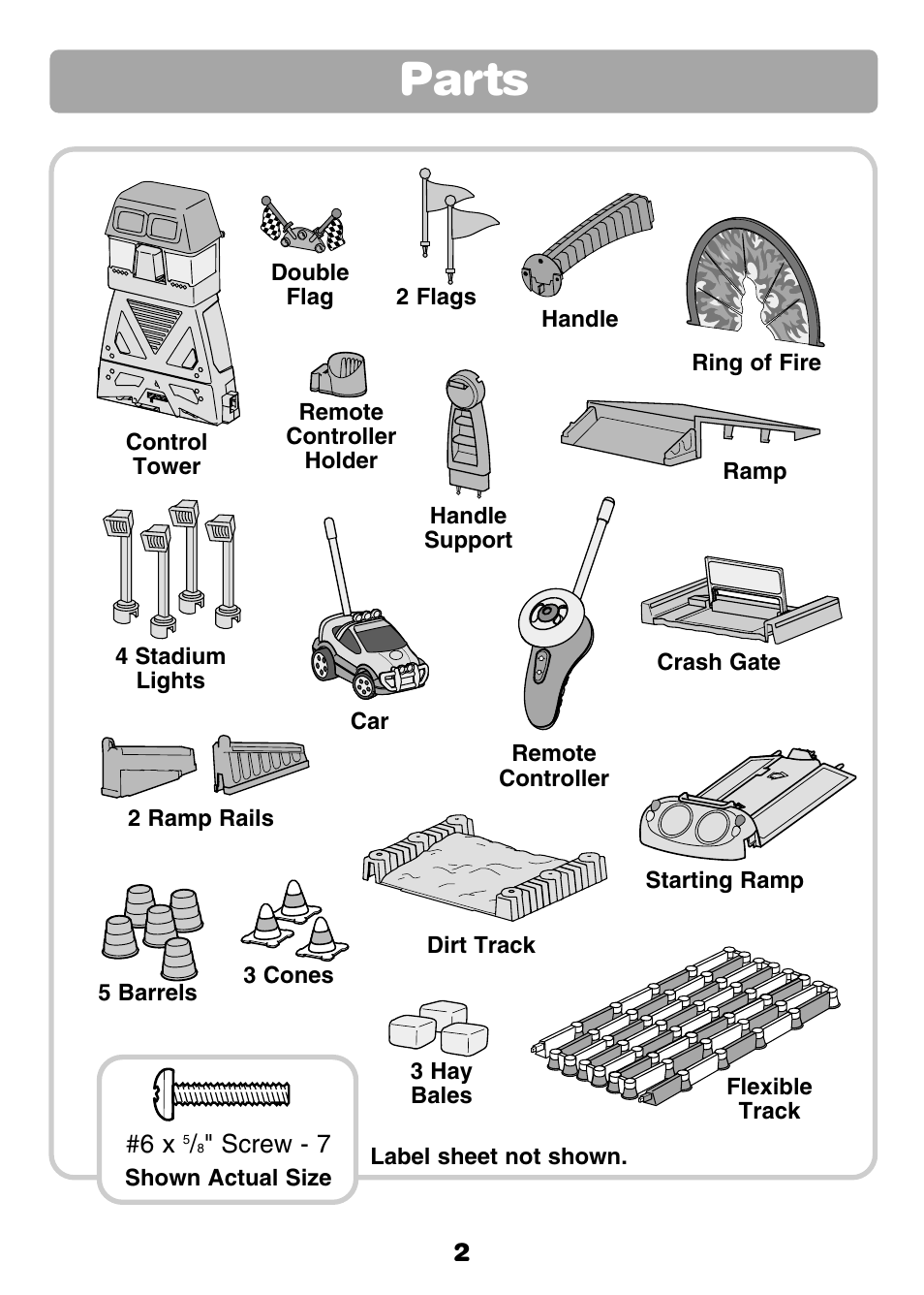 Parts | Fisher-Price GROW WITH ME RC RALLY 77306 User Manual | Page 2 / 24