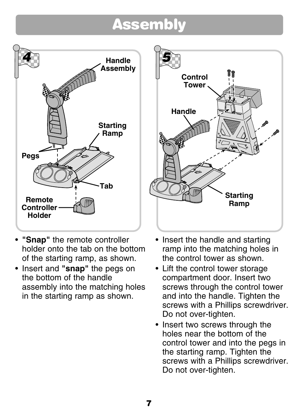 Assembly | Fisher-Price GROW WITH ME RC RALLY 77306 User Manual | Page 7 / 24