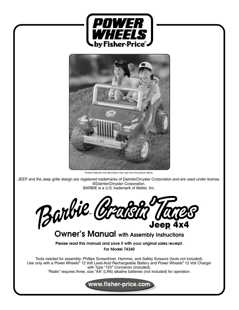 Fisher-Price 74340 User Manual | 32 pages