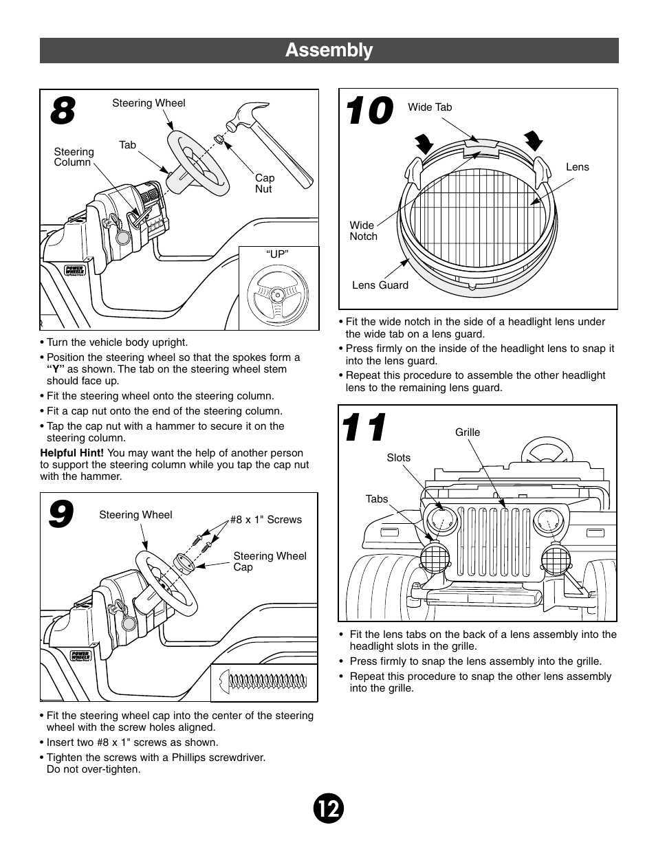 Assembly | Fisher-Price 74340 User Manual | Page 12 / 32