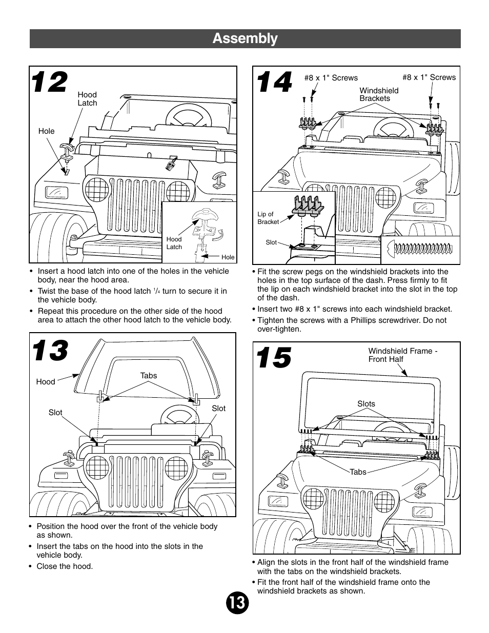 Assembly | Fisher-Price 74340 User Manual | Page 13 / 32