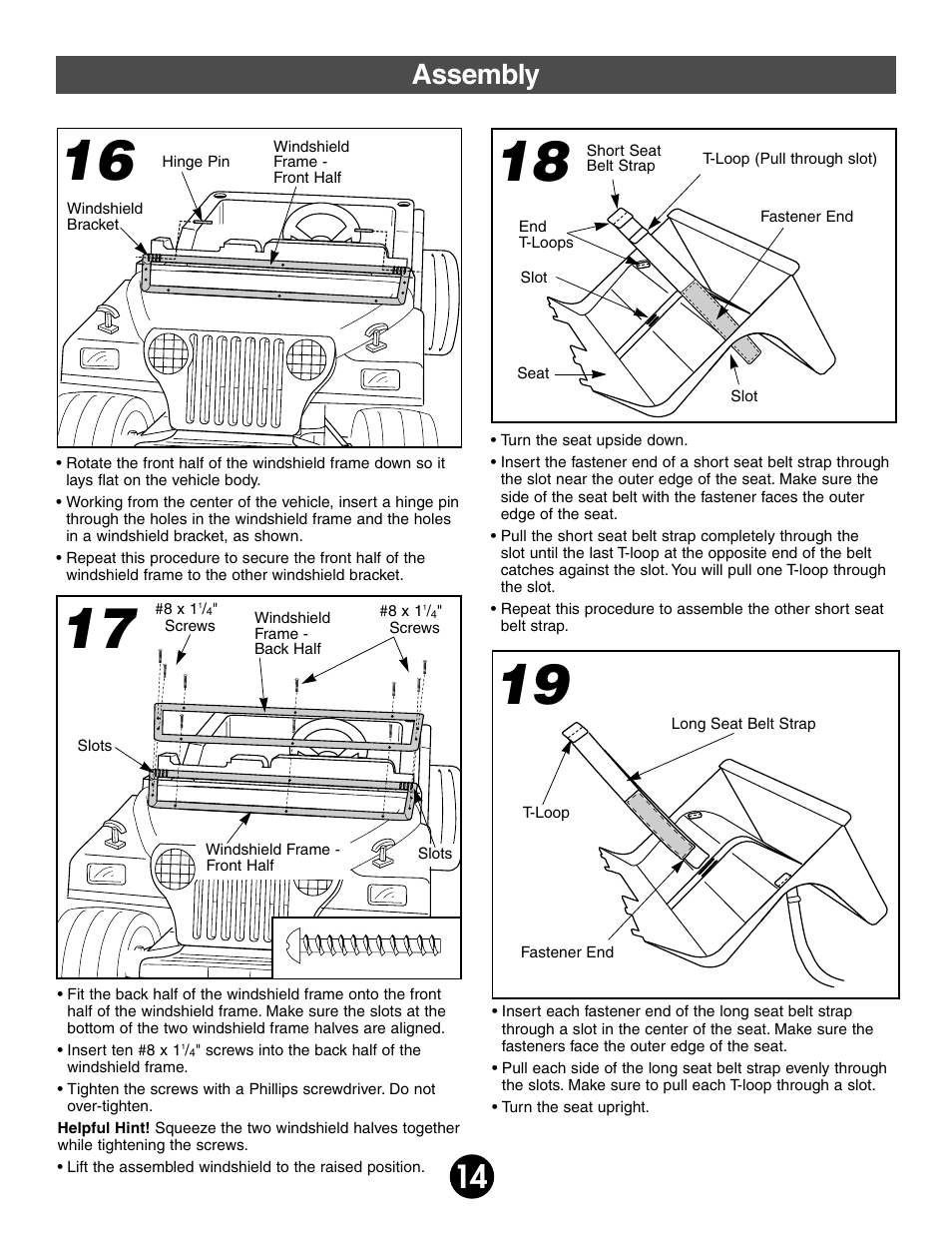 Assembly | Fisher-Price 74340 User Manual | Page 14 / 32