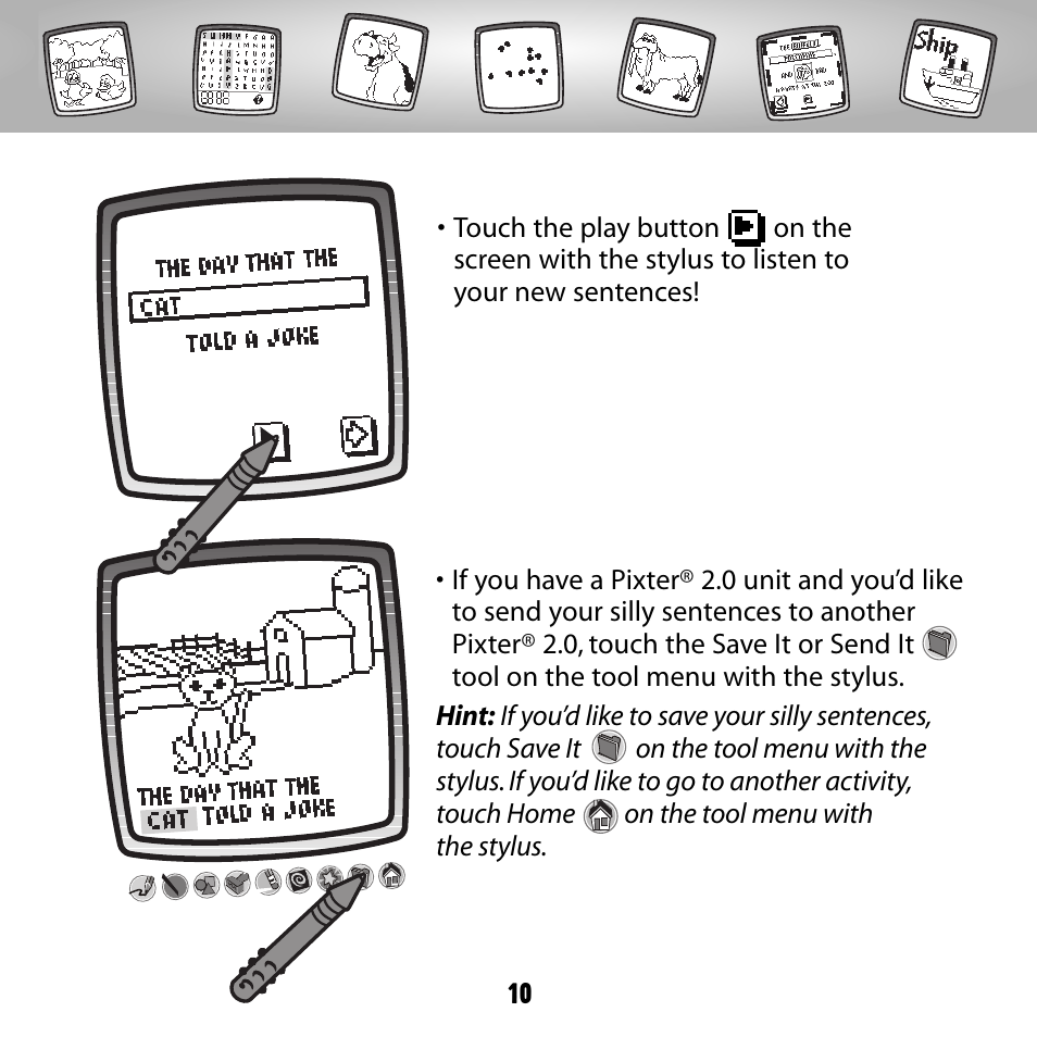 Fisher-Price PIXTER B8287 User Manual | Page 10 / 36