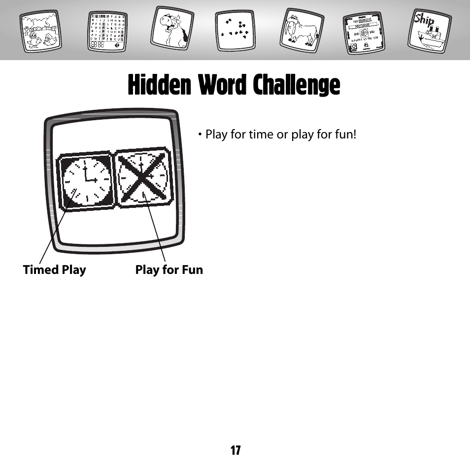 Hidden word challenge | Fisher-Price PIXTER B8287 User Manual | Page 17 / 36