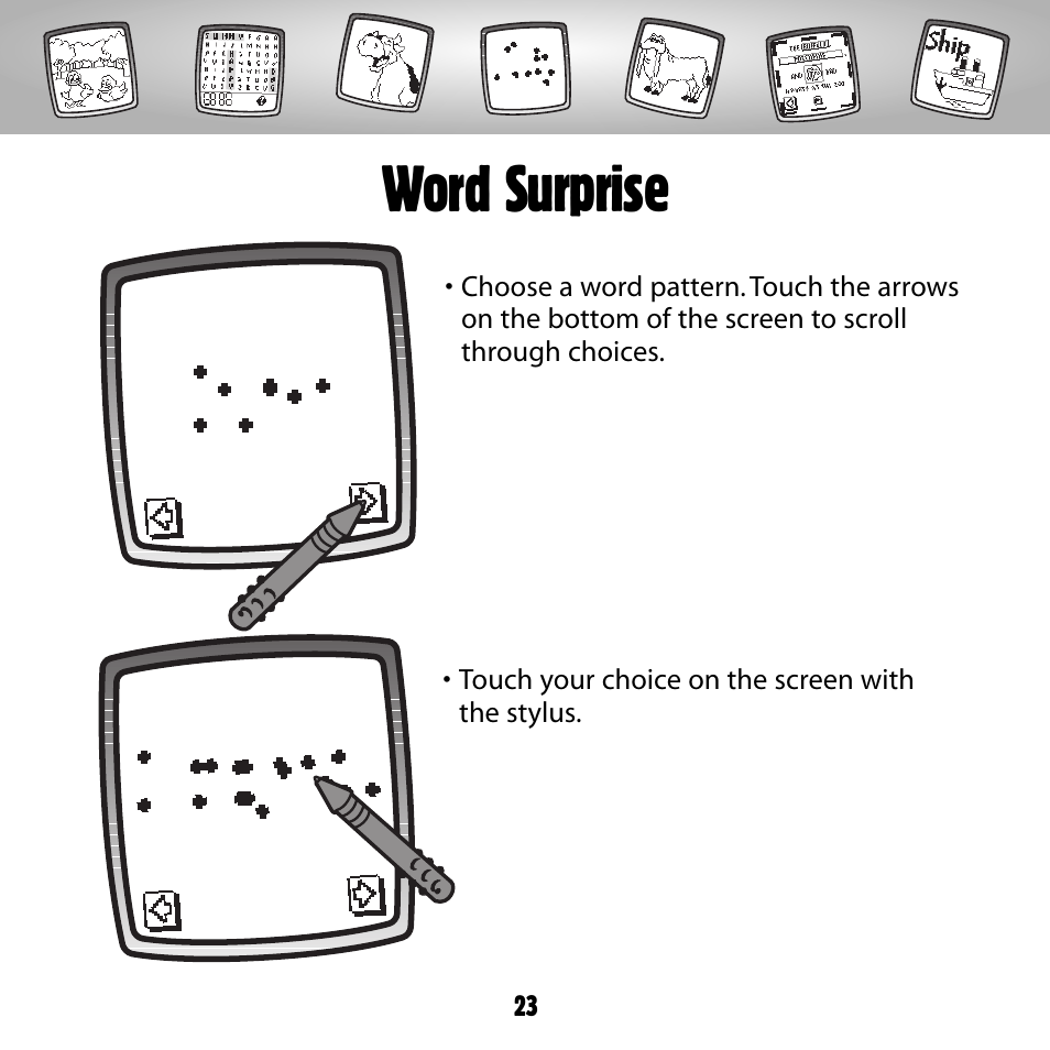 Word surprise | Fisher-Price PIXTER B8287 User Manual | Page 23 / 36