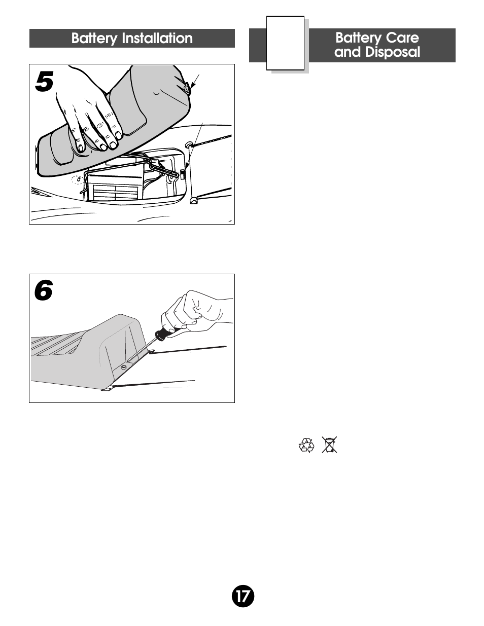 Battery installation, Battery care and disposal | Fisher-Price BARBIE 74518 User Manual | Page 17 / 28