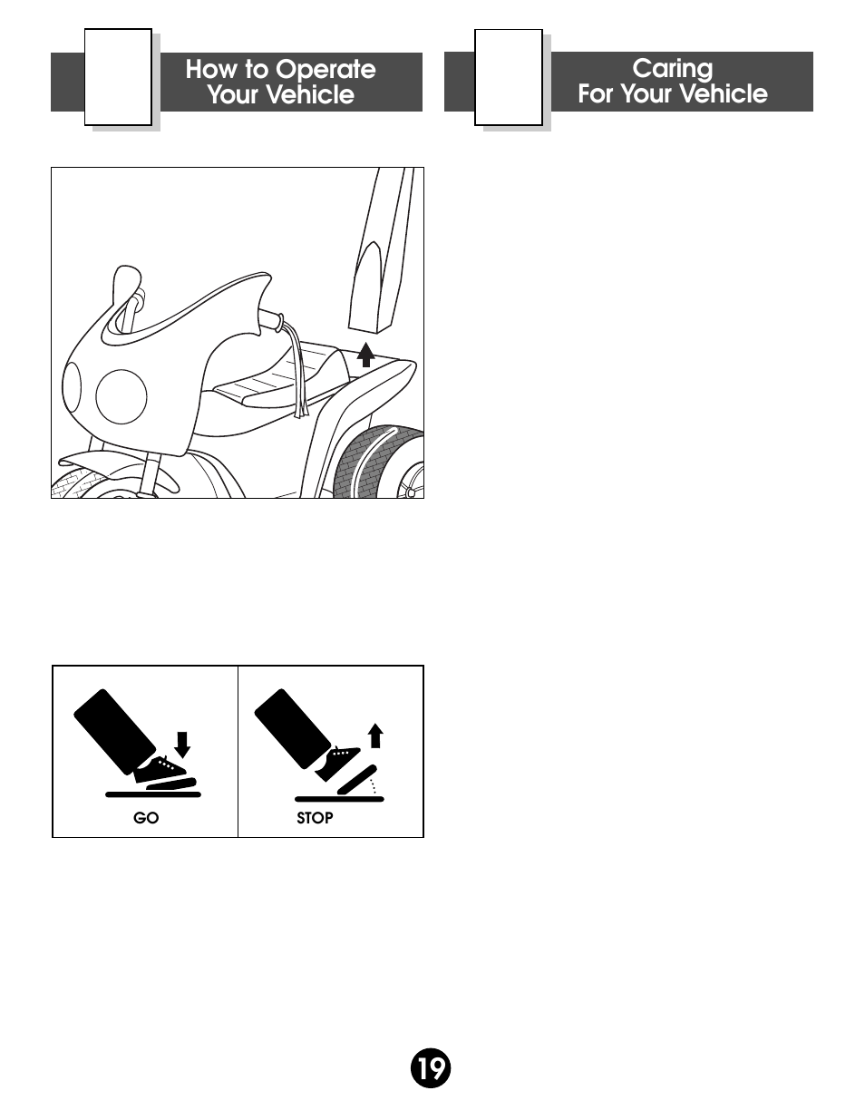 How to operate your vehicle, Caring for your vehicle | Fisher-Price BARBIE 74518 User Manual | Page 19 / 28