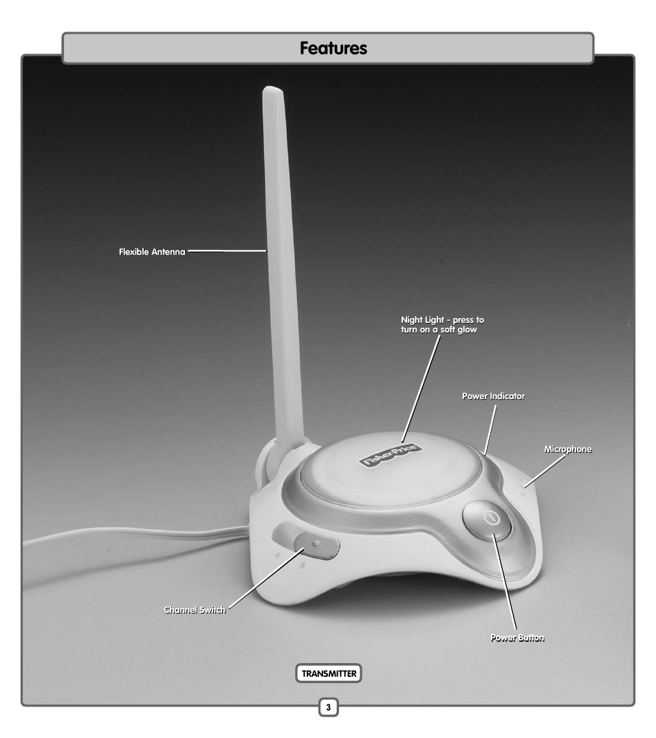 Features | Fisher-Price J6998 User Manual | Page 3 / 8