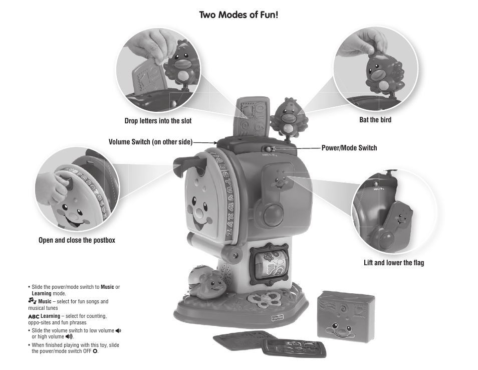 Two modes of fun | Fisher-Price P2680 User Manual | Page 3 / 5