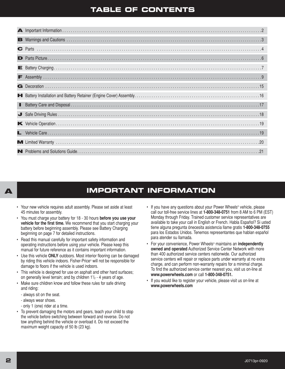 Fisher-Price JEEP LIL WRANGLER 4X4 J0713 User Manual | Page 2 / 24