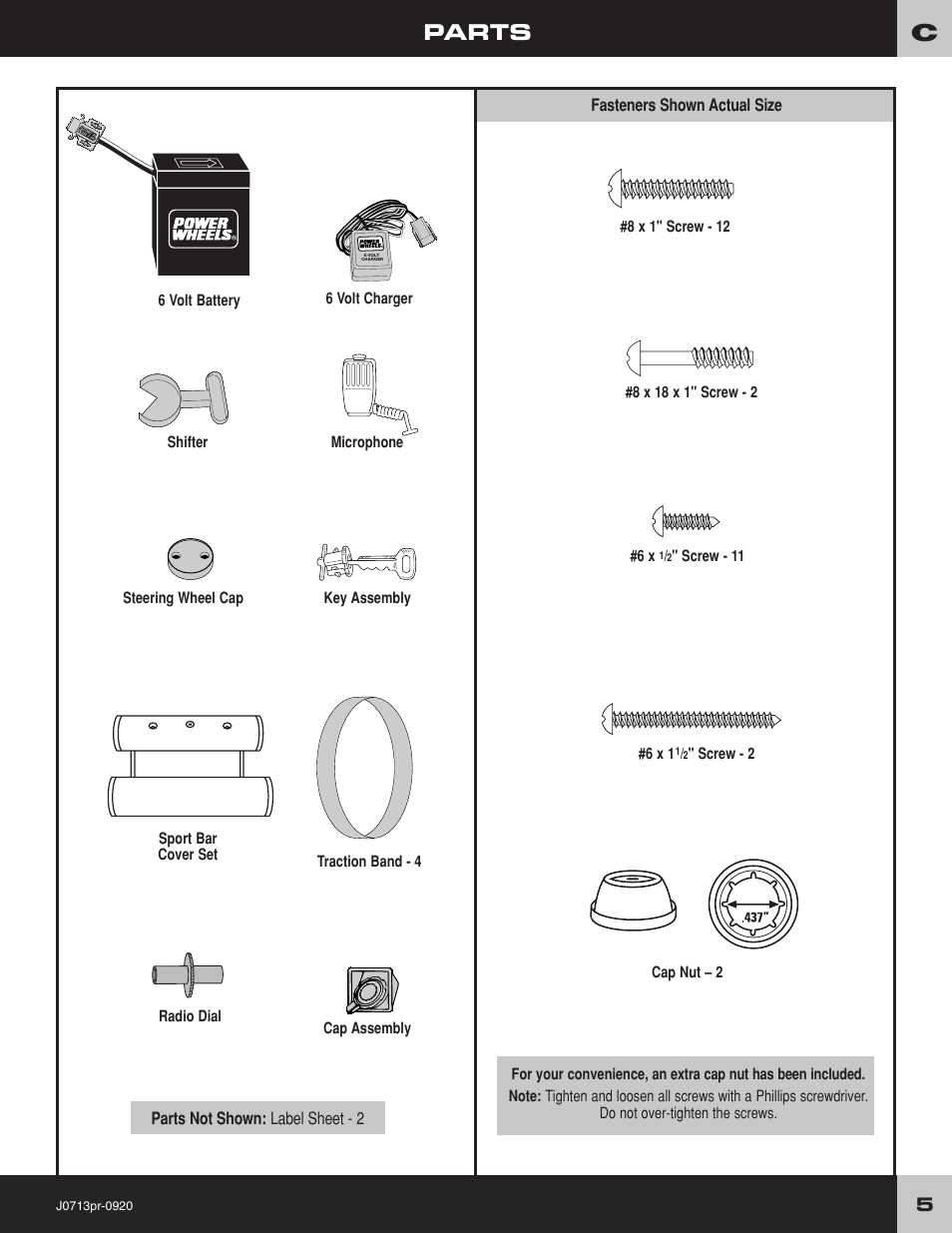 Parts | Fisher-Price JEEP LIL WRANGLER 4X4 J0713 User Manual | Page 5 / 24