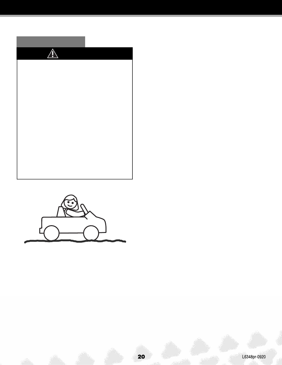 Warning, Safe driving rules, Riding hazard | Fisher-Price FORD F-150 L6348 User Manual | Page 20 / 28