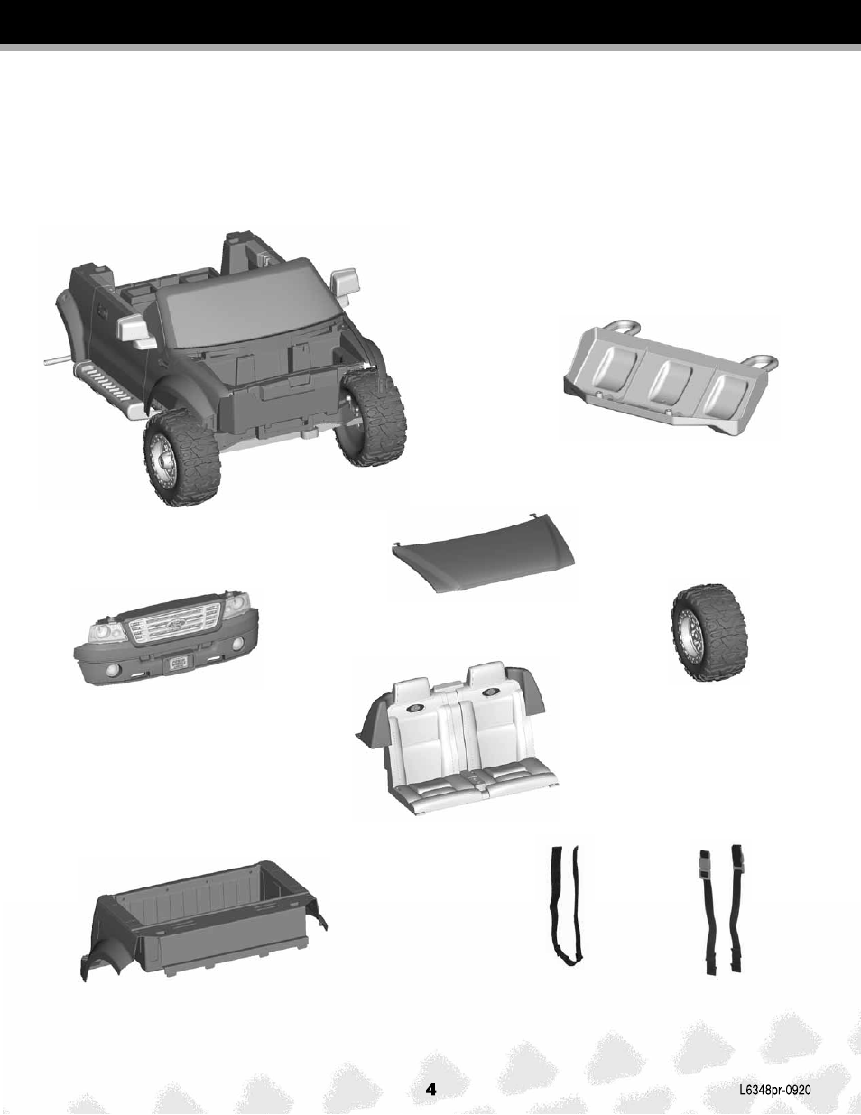 Parts | Fisher-Price FORD F-150 L6348 User Manual | Page 4 / 28