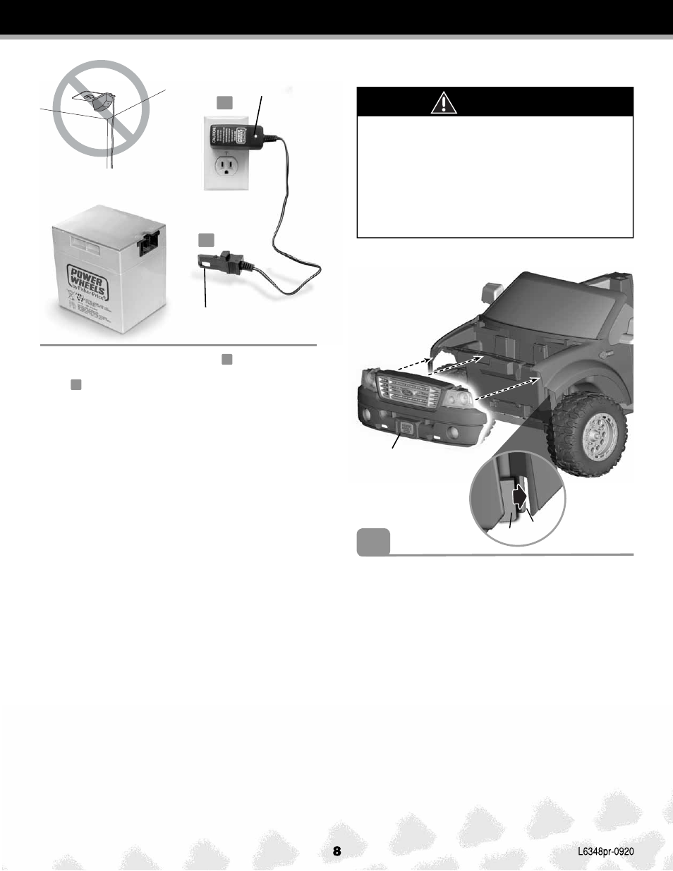 Warning, Assembly | Fisher-Price FORD F-150 L6348 User Manual | Page 8 / 28