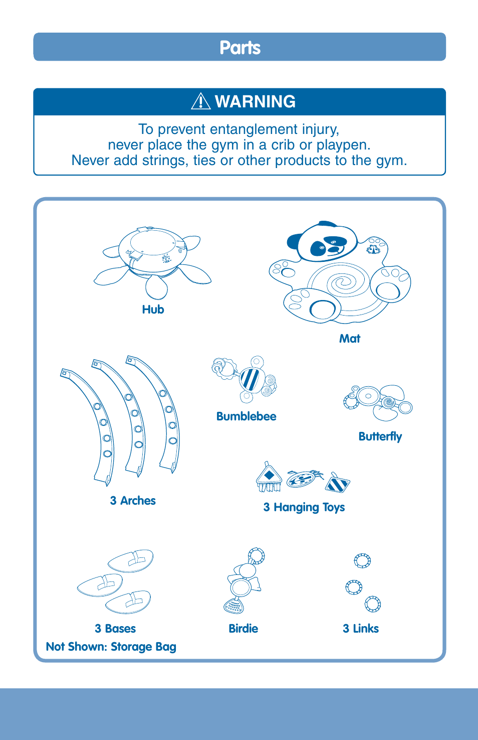 Parts, Warning | Fisher-Price H8102 User Manual | Page 2 / 10