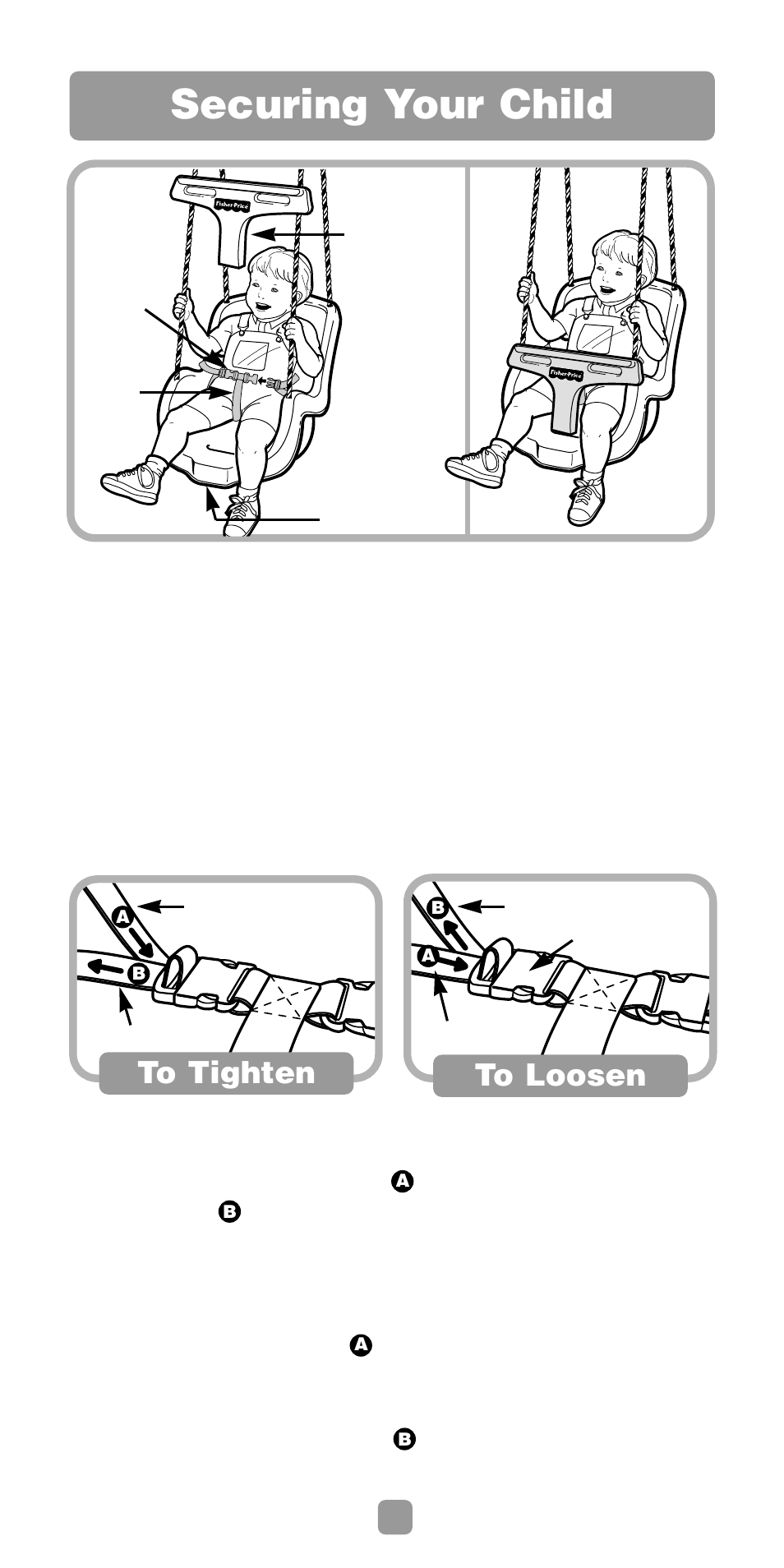 Securing your child | Fisher-Price 75973 User Manual | Page 6 / 8