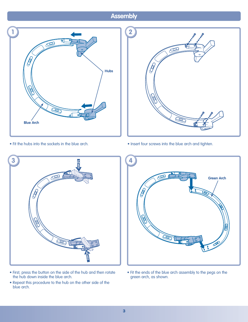 Assembly | Fisher-Price H8096 User Manual | Page 3 / 6