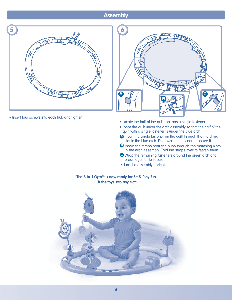Assembly | Fisher-Price H8096 User Manual | Page 4 / 6