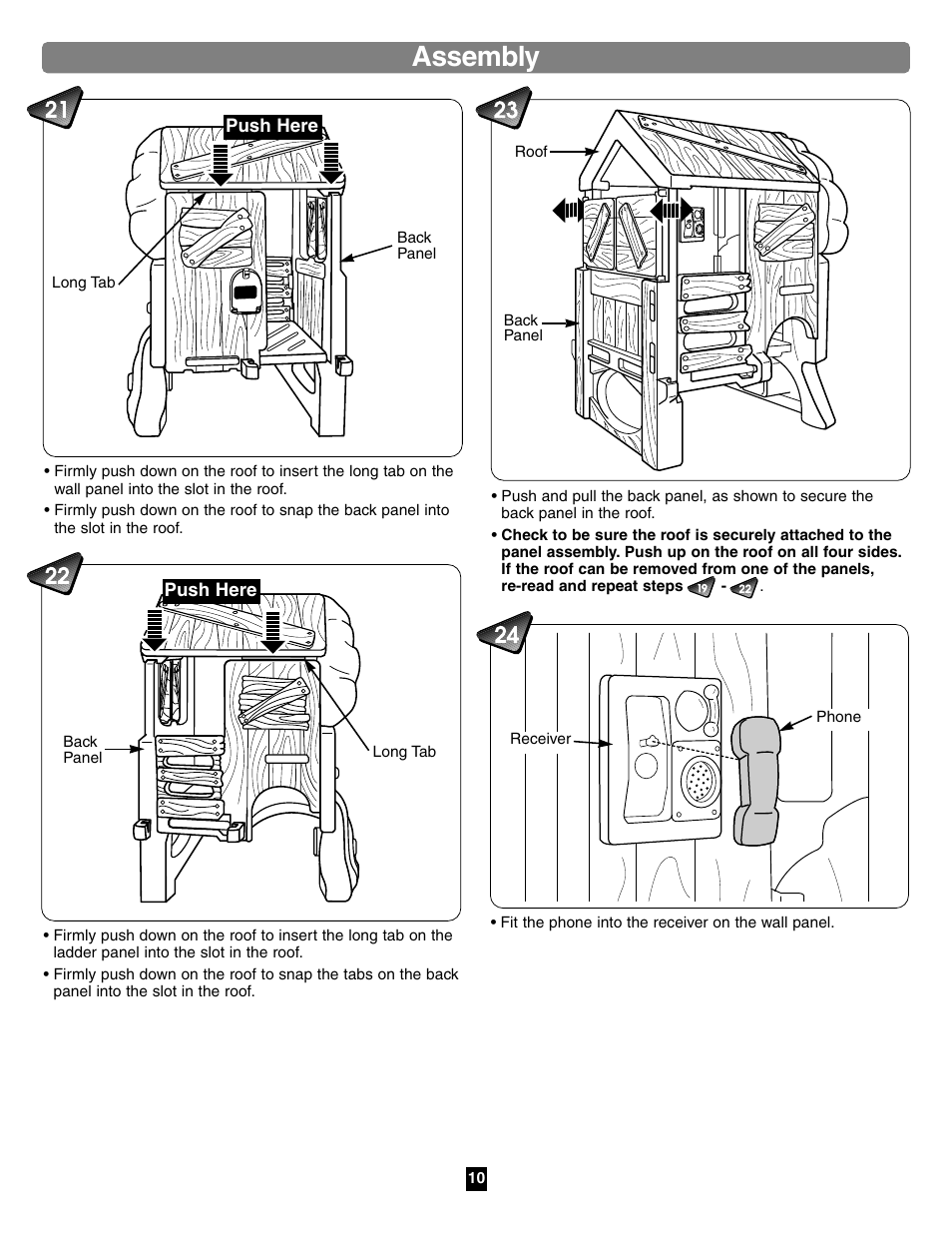 Assembly | Fisher-Price TREEHOUSE 75972 User Manual | Page 10 / 12