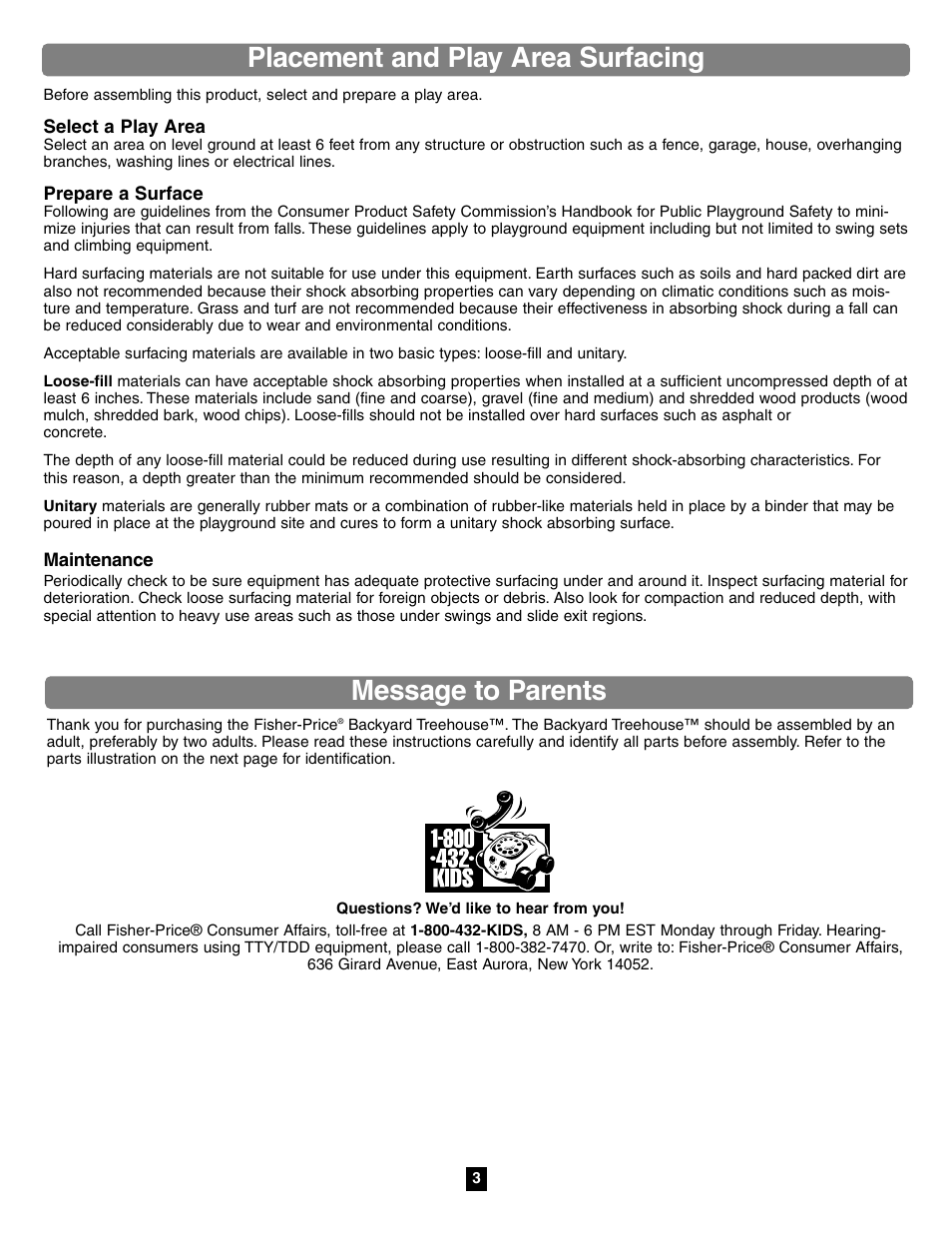 Fisher-Price TREEHOUSE 75972 User Manual | Page 3 / 12