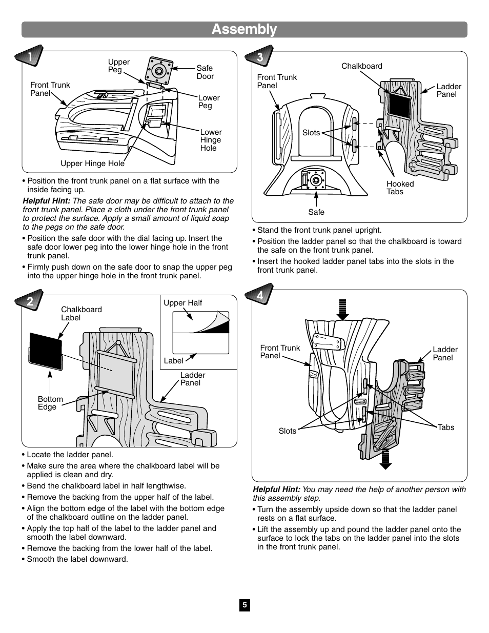 Assembly | Fisher-Price TREEHOUSE 75972 User Manual | Page 5 / 12