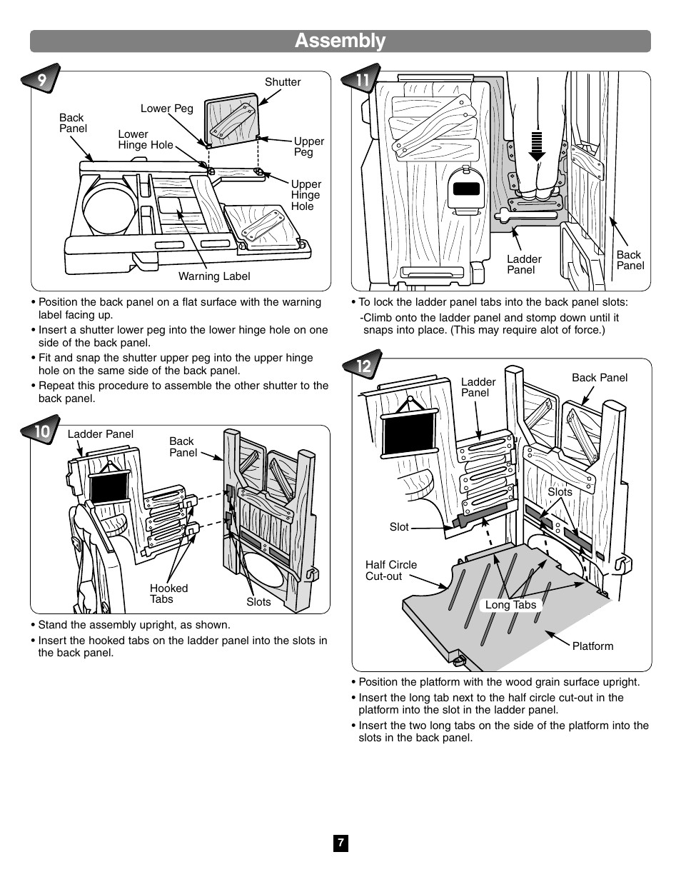 Assembly | Fisher-Price TREEHOUSE 75972 User Manual | Page 7 / 12