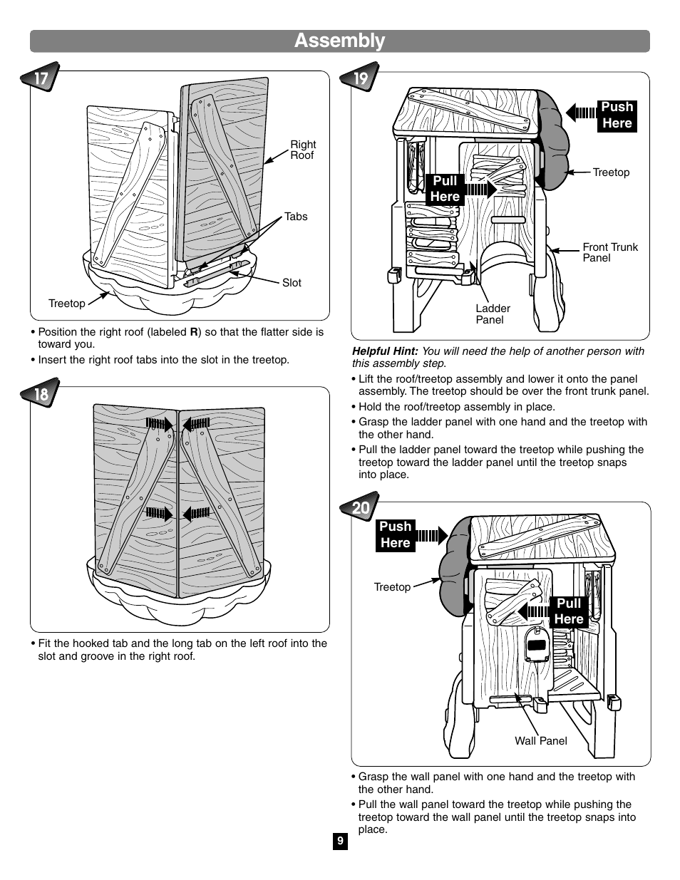 Assembly | Fisher-Price TREEHOUSE 75972 User Manual | Page 9 / 12
