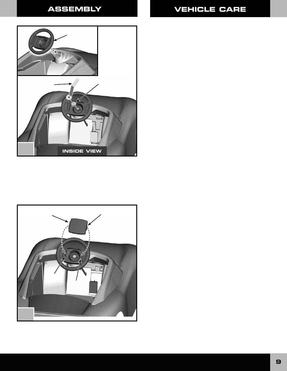 Picture page, Vehicle care, Assembly | Fisher-Price DALE EARNHARDT JR L6345 User Manual | Page 9 / 20