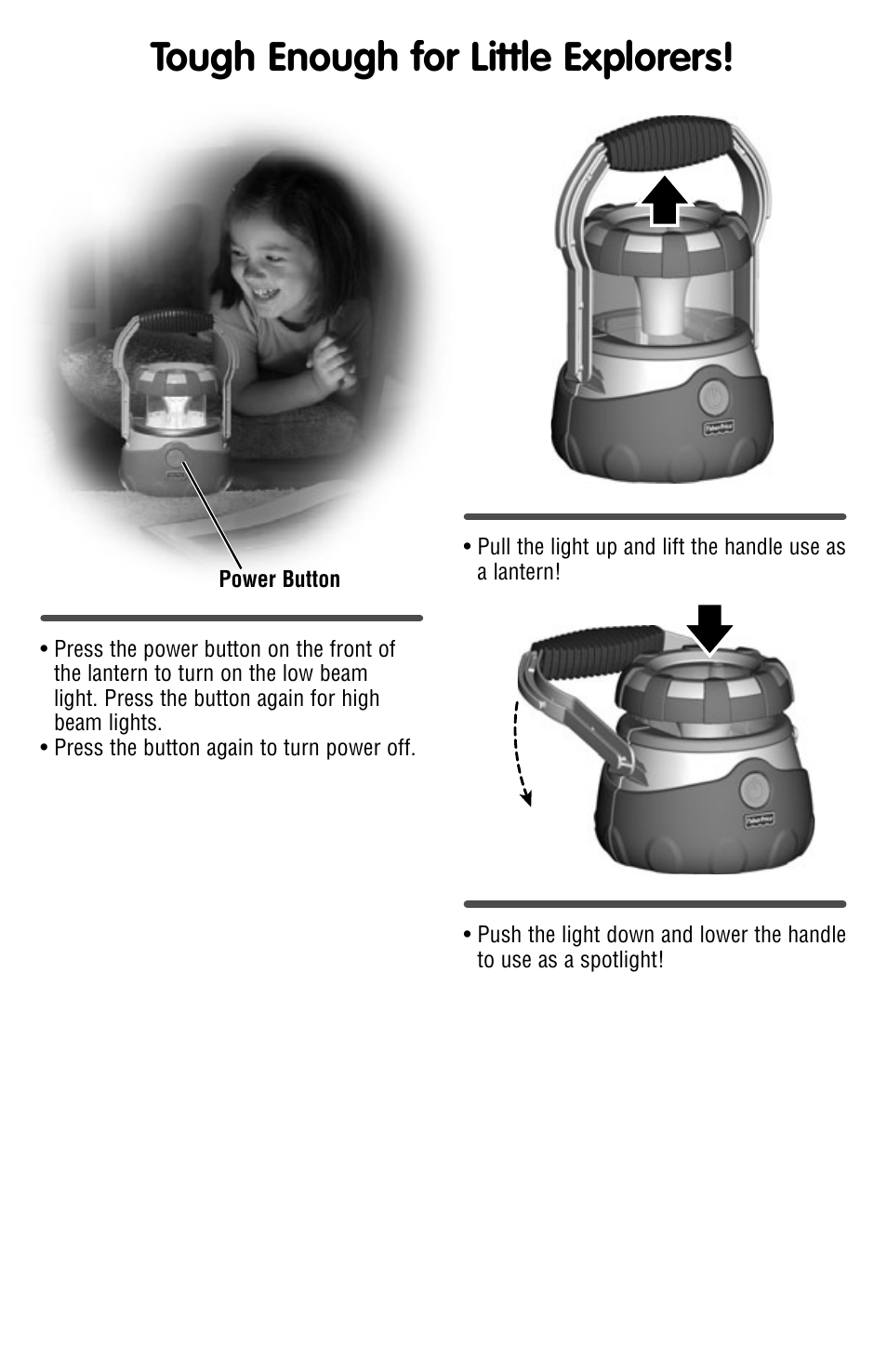 Tough enough for little explorers, Tough enough for | Fisher-Price R3931 User Manual | Page 3 / 4