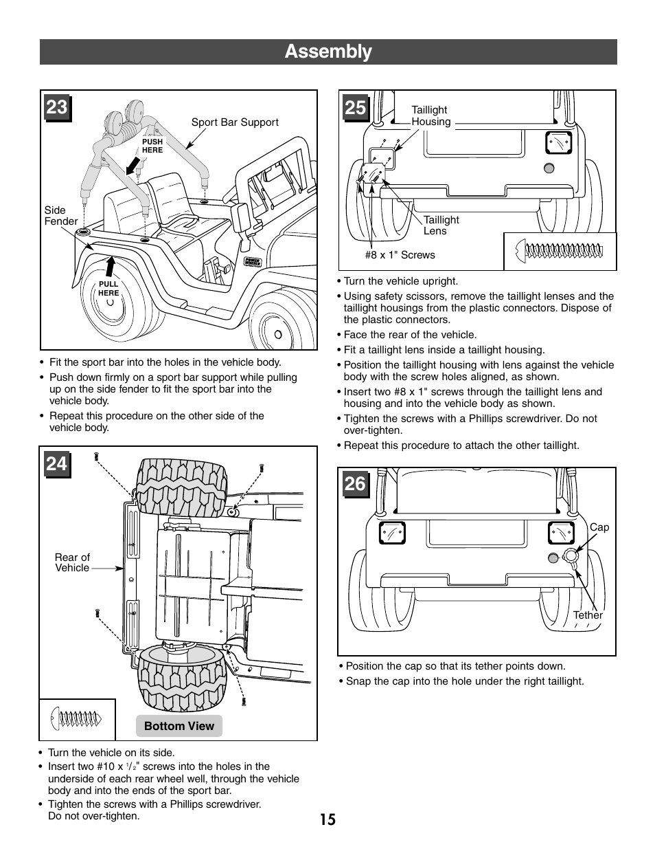 Assembly | Fisher-Price C2390 User Manual | Page 15 / 28