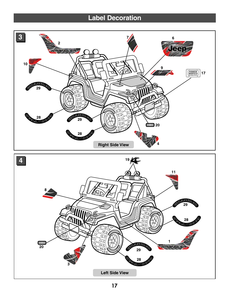 Label decoration | Fisher-Price C2390 User Manual | Page 17 / 28