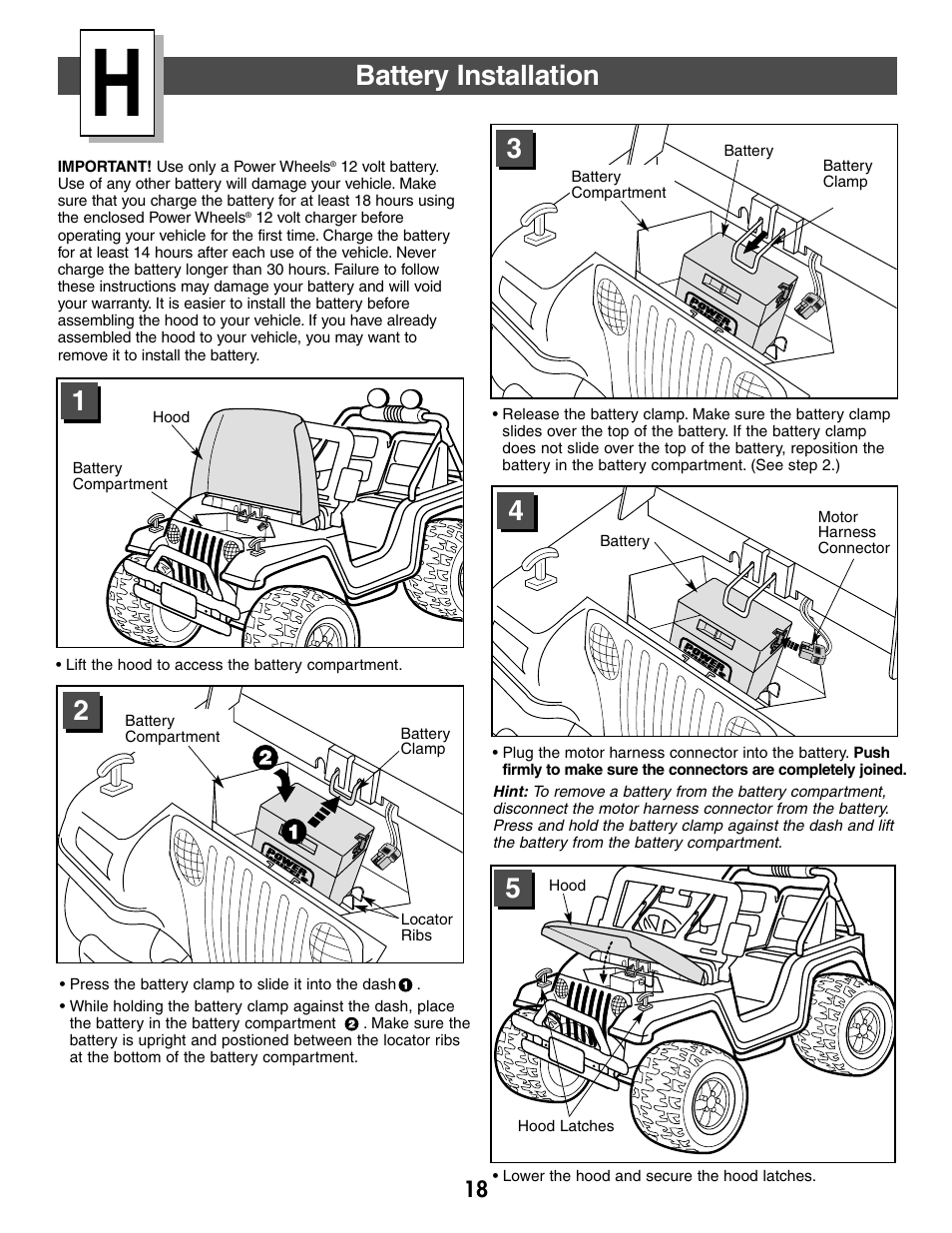 Battery installation | Fisher-Price C2390 User Manual | Page 18 / 28