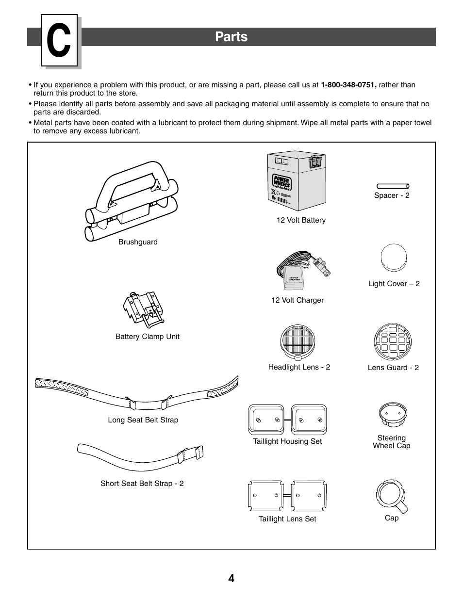 Parts | Fisher-Price C2390 User Manual | Page 4 / 28