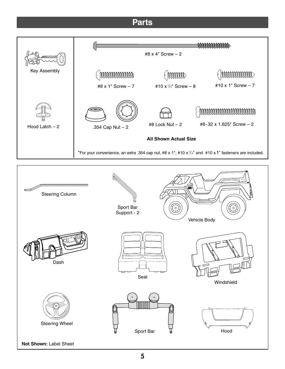 Parts | Fisher-Price C2390 User Manual | Page 5 / 28