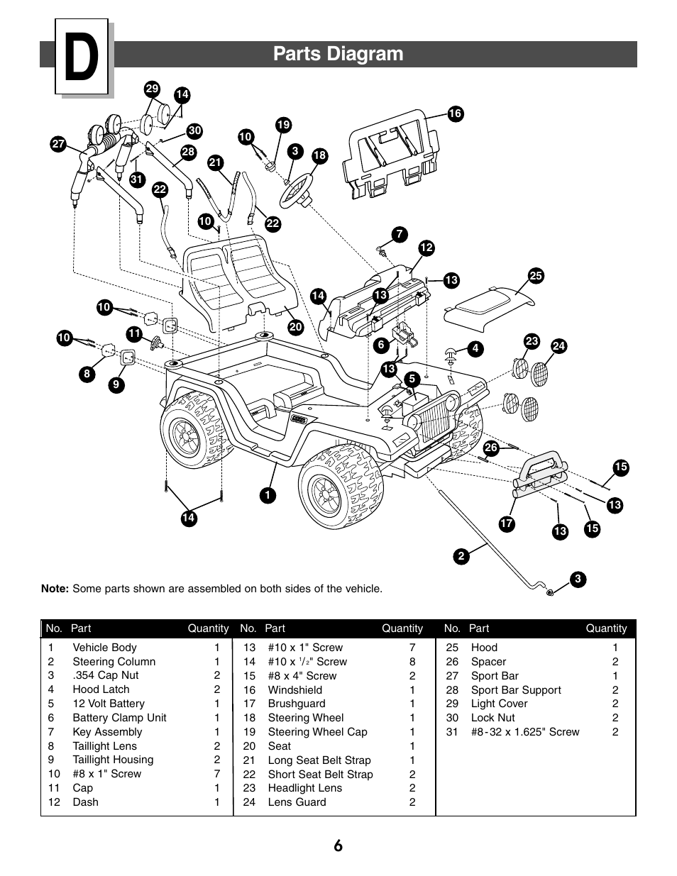 Parts diagram | Fisher-Price C2390 User Manual | Page 6 / 28