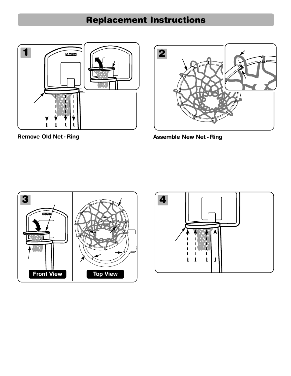 Replacement instructions | Fisher-Price PRO 72408 User Manual | Page 2 / 2