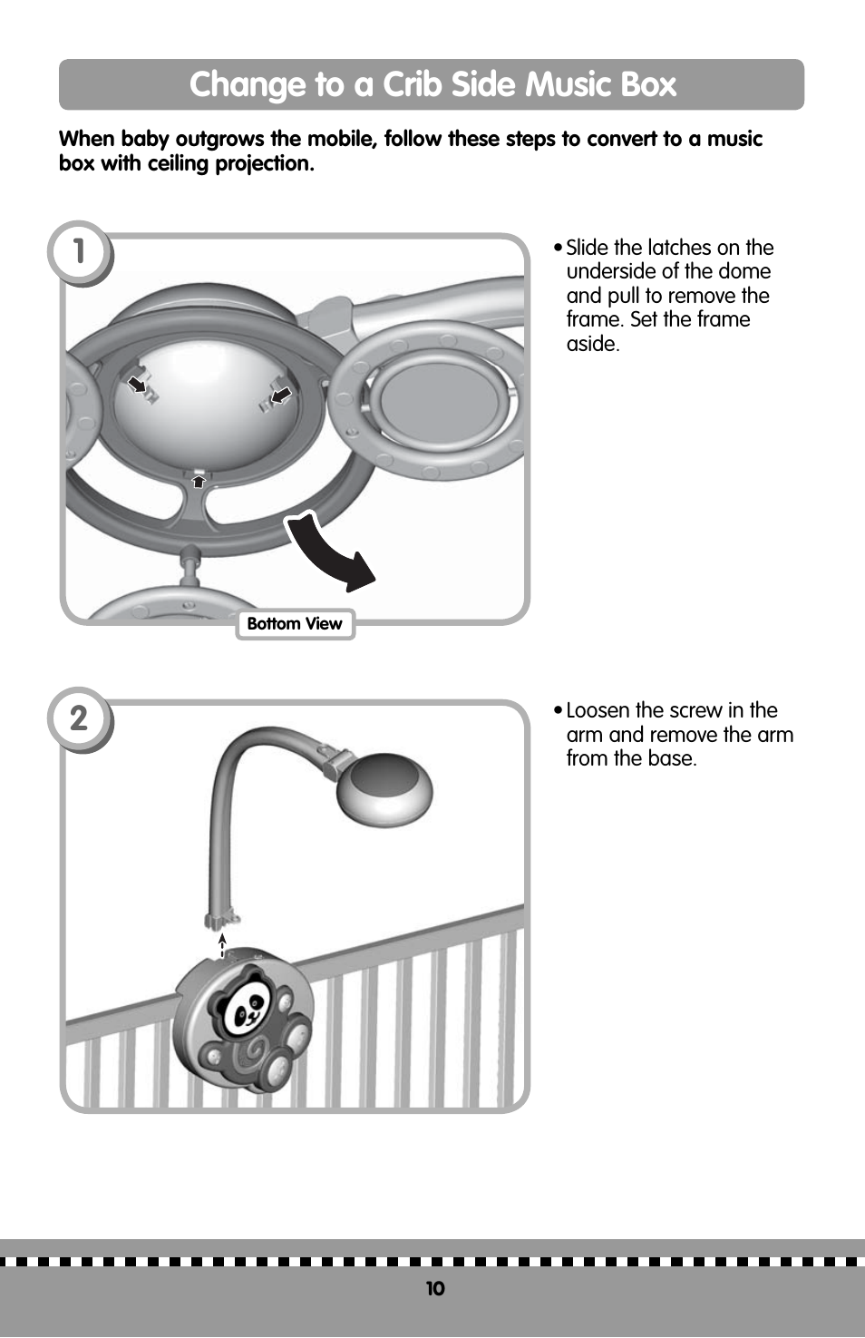 Change to a crib side music box | Fisher-Price MIRACLES&MILESTONE H9998 User Manual | Page 10 / 12