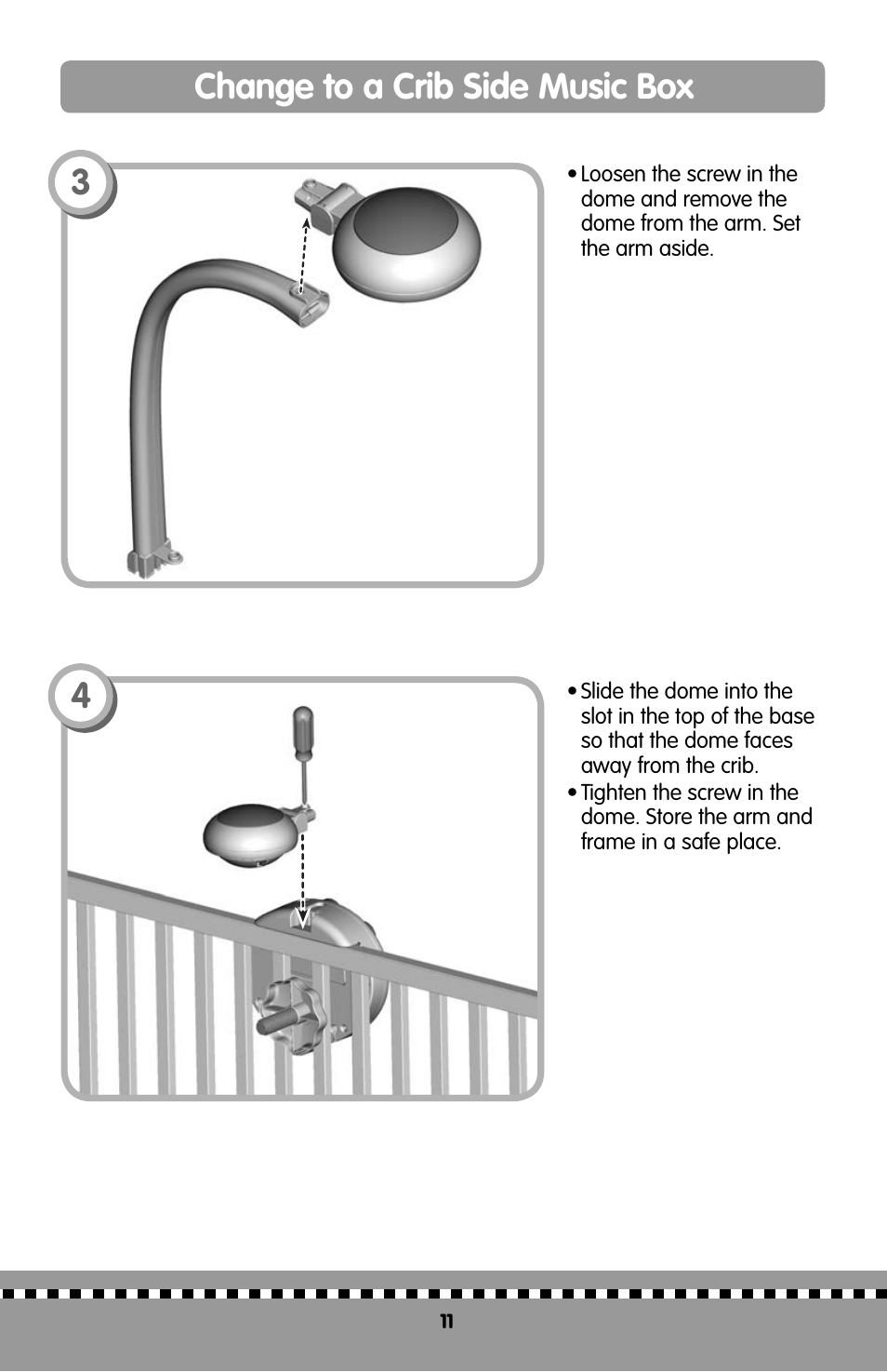 Change to a crib side music box | Fisher-Price MIRACLES&MILESTONE H9998 User Manual | Page 11 / 12