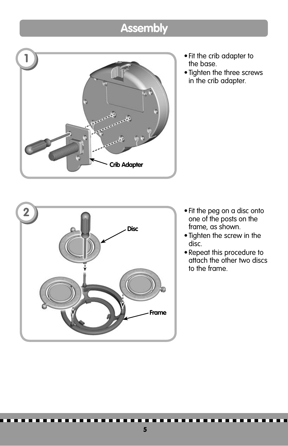 Assembly | Fisher-Price MIRACLES&MILESTONE H9998 User Manual | Page 5 / 12
