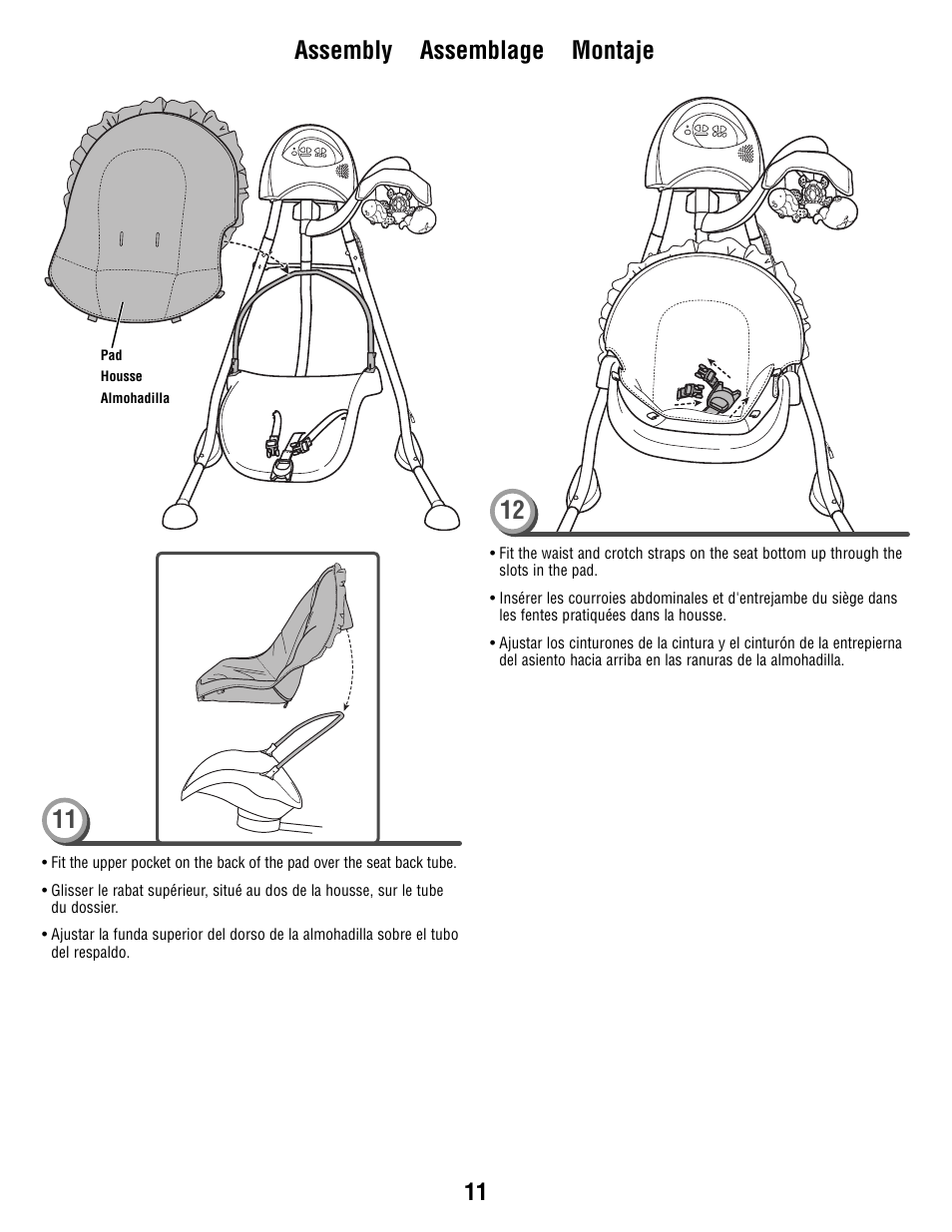 Assembly assemblage montaje 11 | Fisher-Price T1456 User Manual | Page 11 / 24