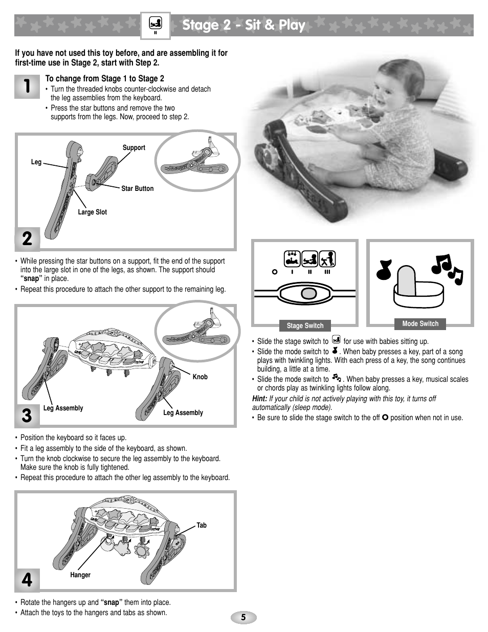 Stage 2 - sit & play | Fisher-Price B0846 User Manual | Page 5 / 6