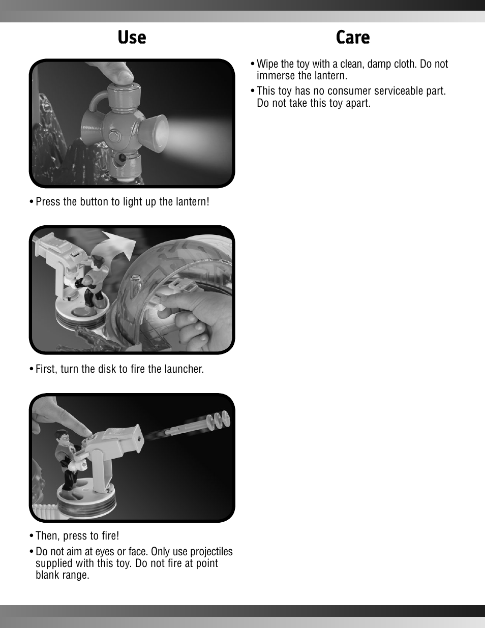 Use care care | Fisher-Price W1383 User Manual | Page 3 / 4