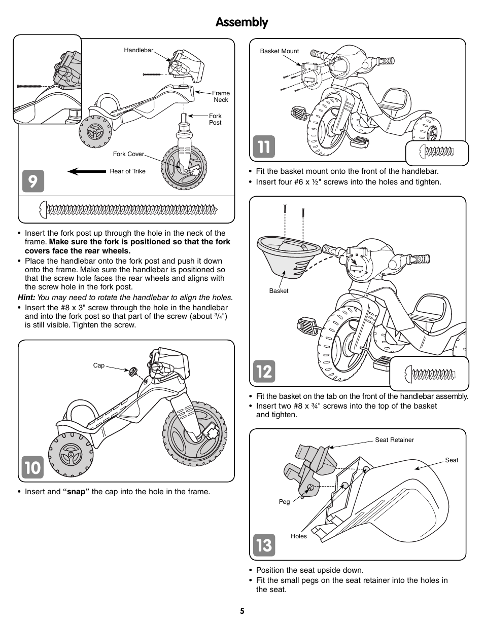 Assembly | Fisher-Price DORA THE EXPLORER T6197 User Manual | Page 5 / 8