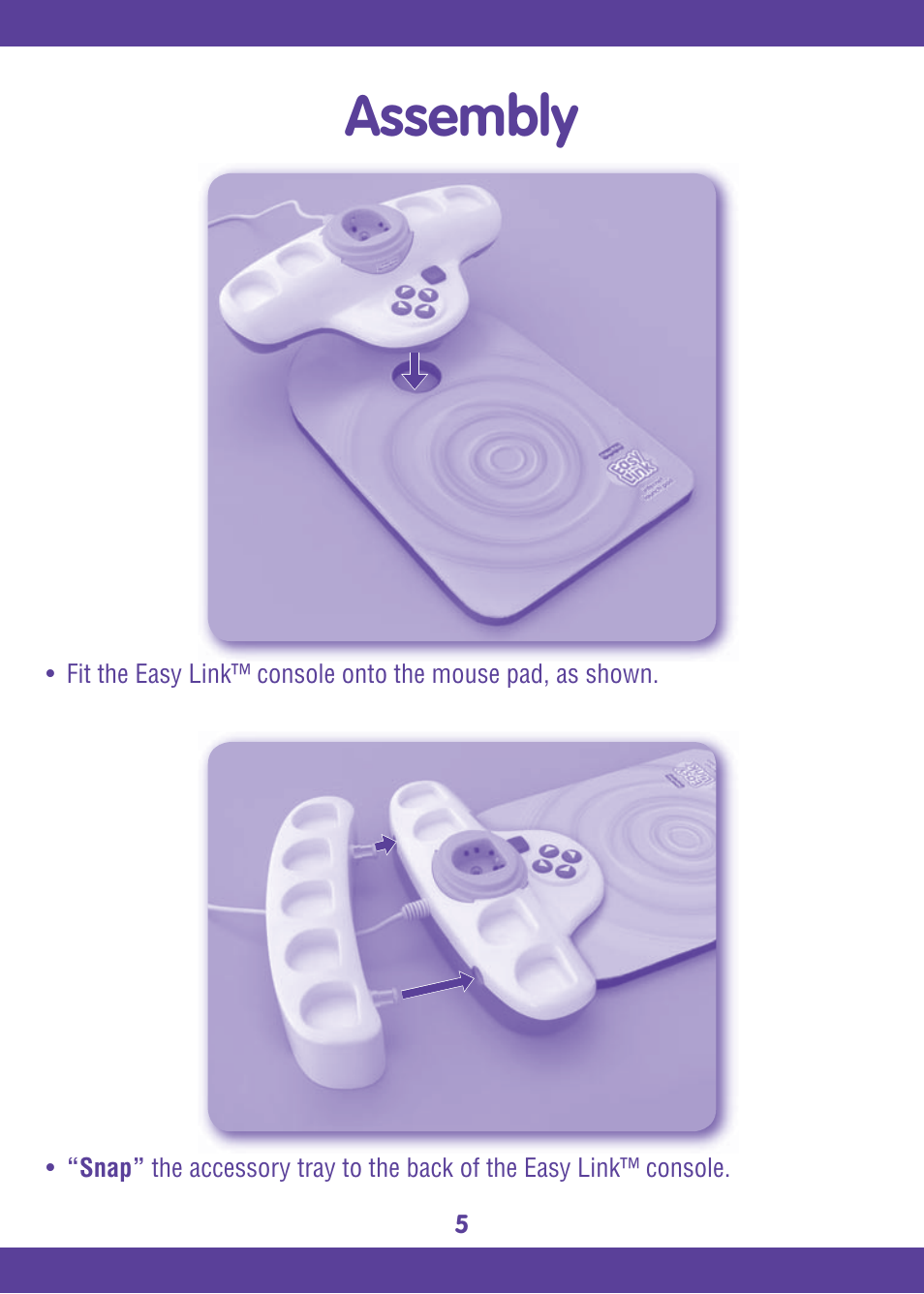 Assembly | Fisher-Price EASY LINK L6367 User Manual | Page 5 / 16