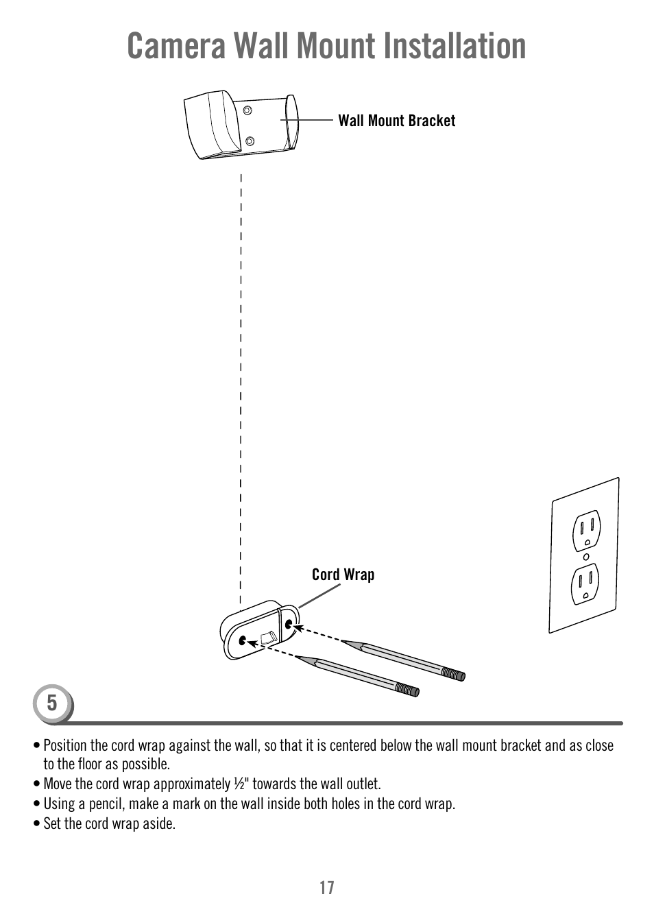 Camera wall mount installation | Fisher-Price T4256 User Manual | Page 17 / 36