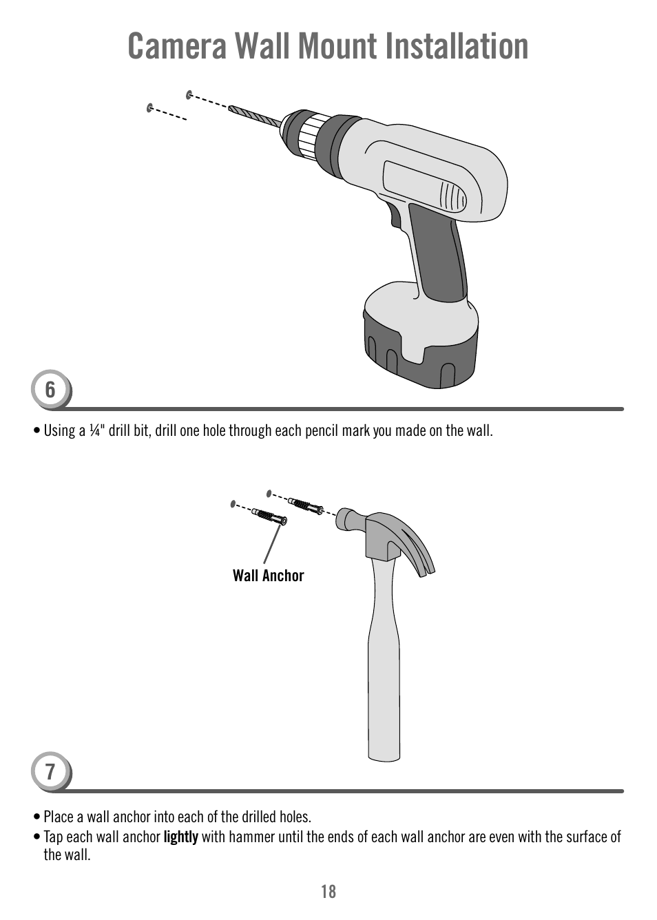 Camera wall mount installation | Fisher-Price T4256 User Manual | Page 18 / 36