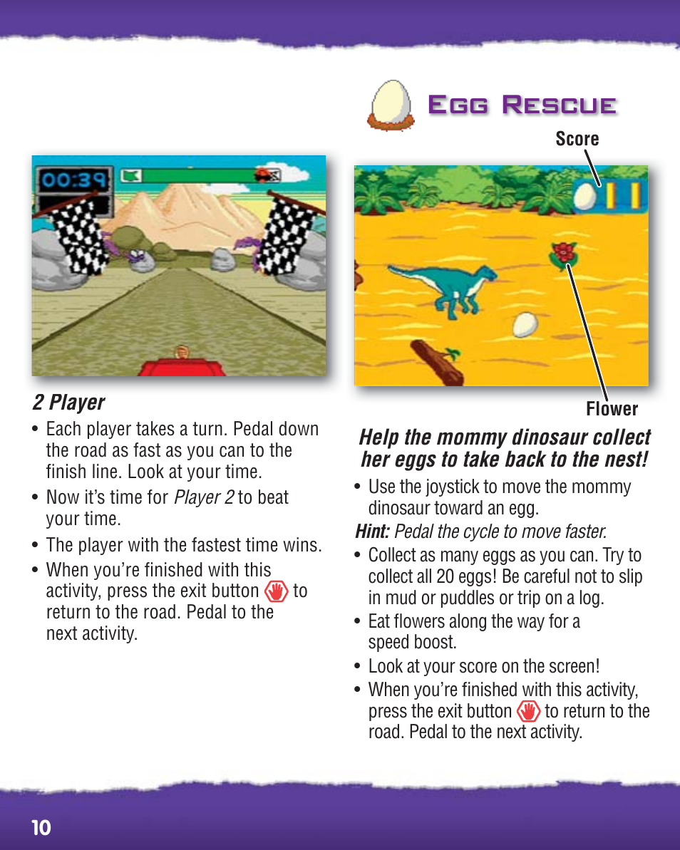 Egg rescue | Fisher-Price PHYSICAL LEARNING ARCADE SYSTEM R8127 User Manual | Page 10 / 16