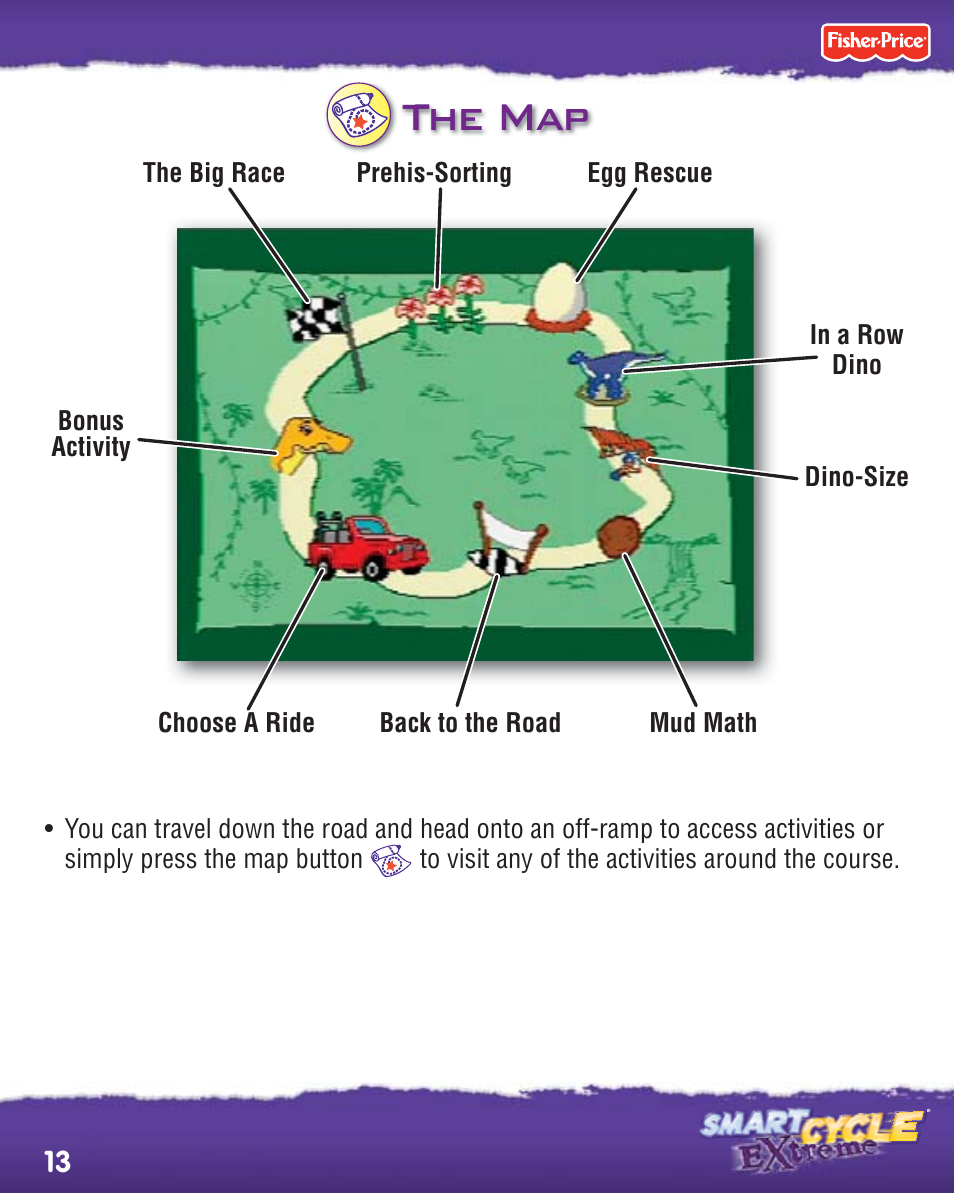 The map t | Fisher-Price PHYSICAL LEARNING ARCADE SYSTEM R8127 User Manual | Page 13 / 16